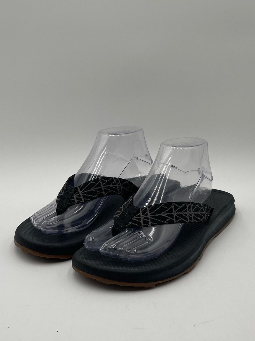 Chaco Classic Flip Flop Sandals Shoes Men's Size 8.5 Canvas Strap Thong Black